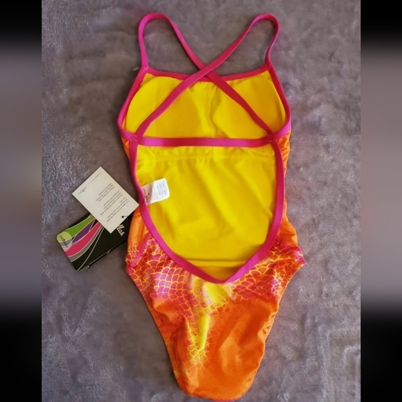 Orange and Pink Dolfin Swimsuit - Picture 7 of 7